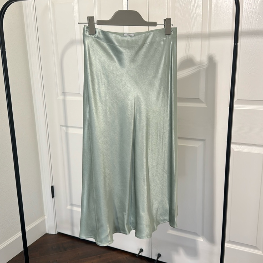 Light teal midi skirt